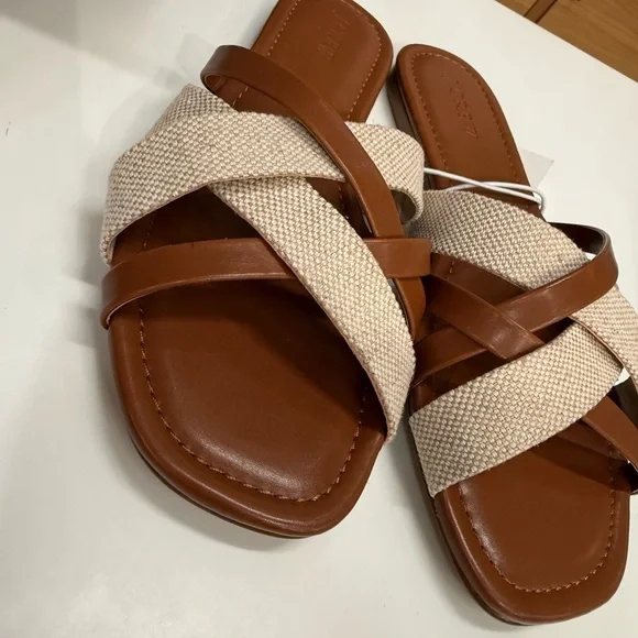 J.Crew Factory Mixed crisscross slide sandals Size 8 - Picture 5 of 9